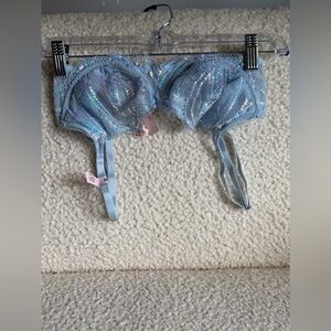 Victoria's Secret Light Blue Sequin Underwire Bra